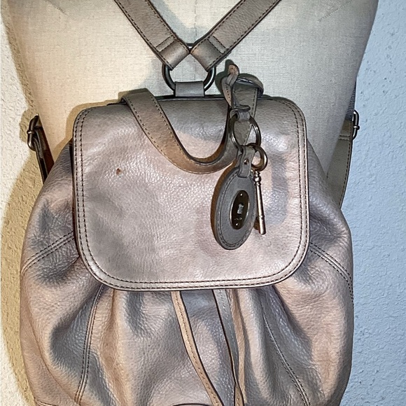 Grey leather Fossil Back Pack main image 9